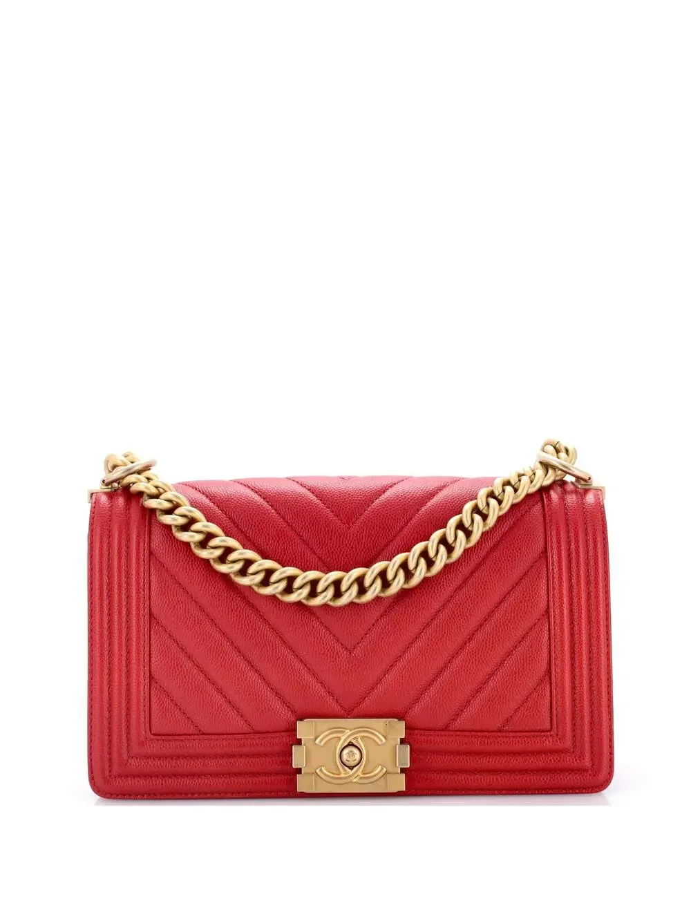 Chanel Boy Flap Bag Chevron Caviar Old #321043C47B